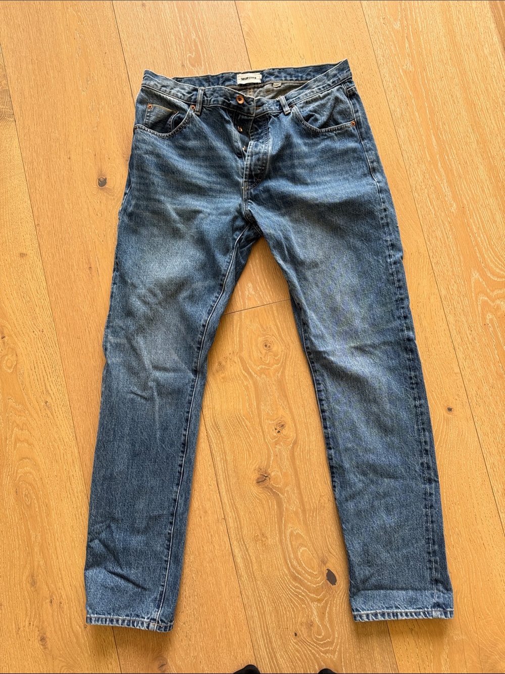 Taylor Stitch Slim-Straight Jeans in Medium Blue